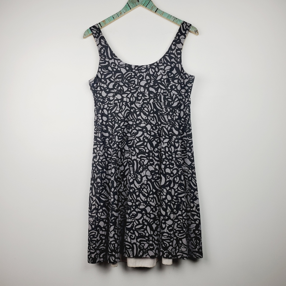 Fei Anthropologie Floral Scribble Dress Sz 6 EUC